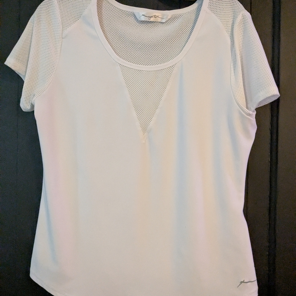 Women's White Mesh Top